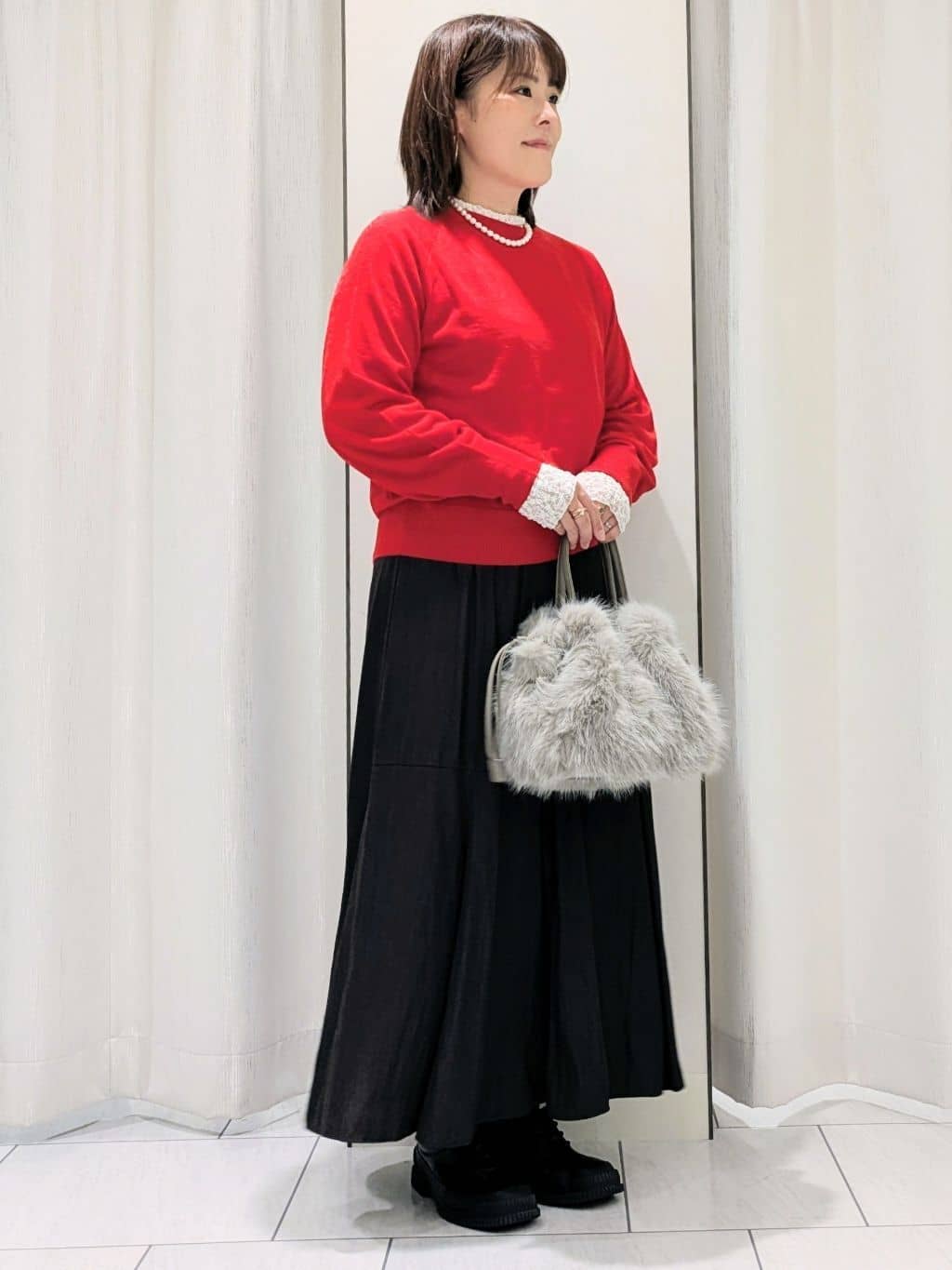 Onumaさんの「UNTITLED｜【8色展開／コンパクト丈】レーヨン混 コクーンニット」を使ったコーディネート