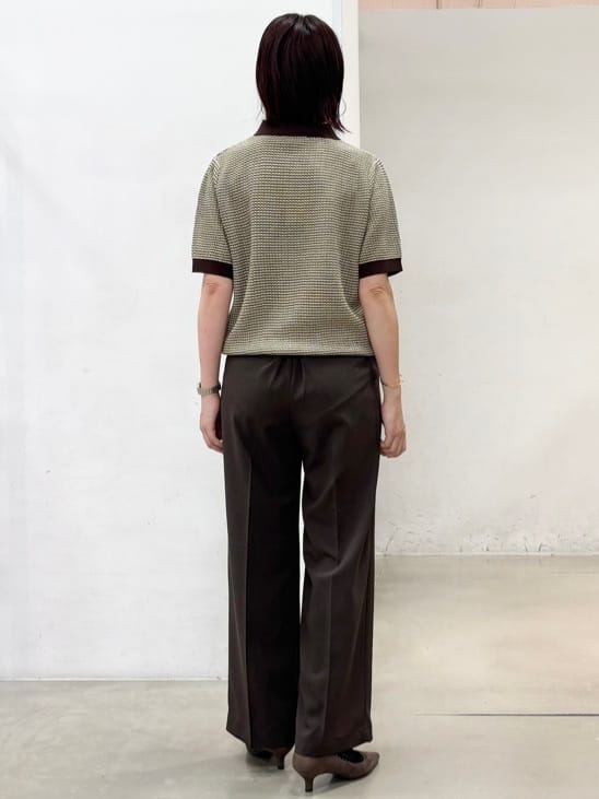 fujiさんの「THE SHOP TK｜柄アソートポロニットシャツ【洗濯機OK】」を使ったコーディネート