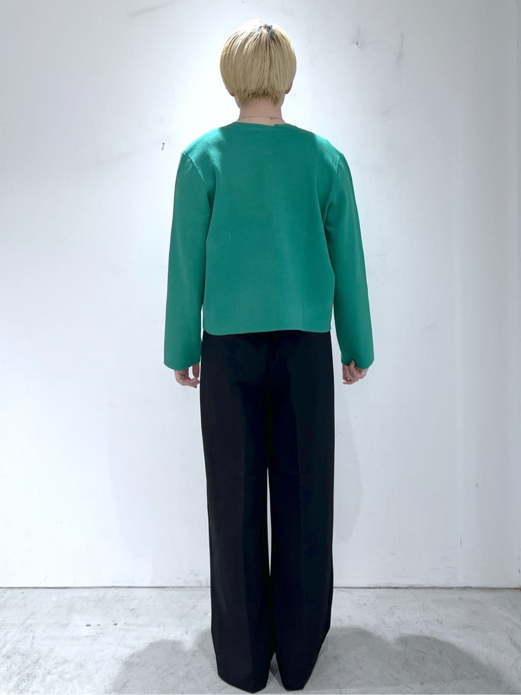 JINさんの「OPAQUE.CLIP｜ケーブルハーフスリーブニット【UVケア／洗濯機OK】《6col／S～LL》」を使ったコーディネート