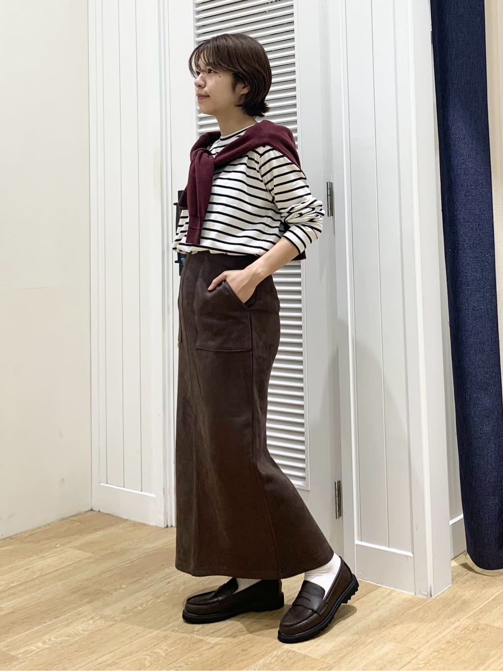 IMARIさんの「Dessin｜【選べる首元デザイン/洗える】クルーネックロングTシャツ」を使ったコーディネート