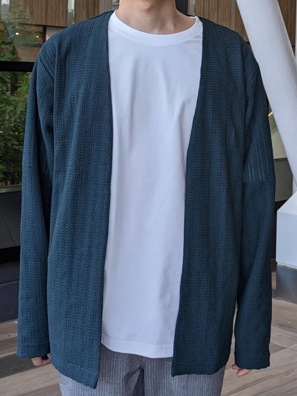 まさきさんの「THE SHOP TK｜【セットでお買い得！！】長袖カーディガン＋半袖Tシャツ　洗濯機OK/吸水速乾(Tシャツのみ)」を使ったコーディネート