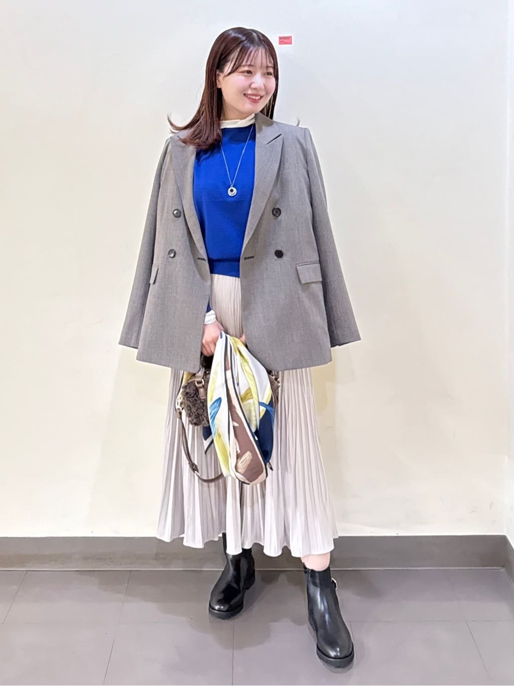 いくみさんの「UNTITLED｜【ハイネック/レイヤード/重ね着におすすめ】トリコットベロア シアーインナー」を使ったコーディネート