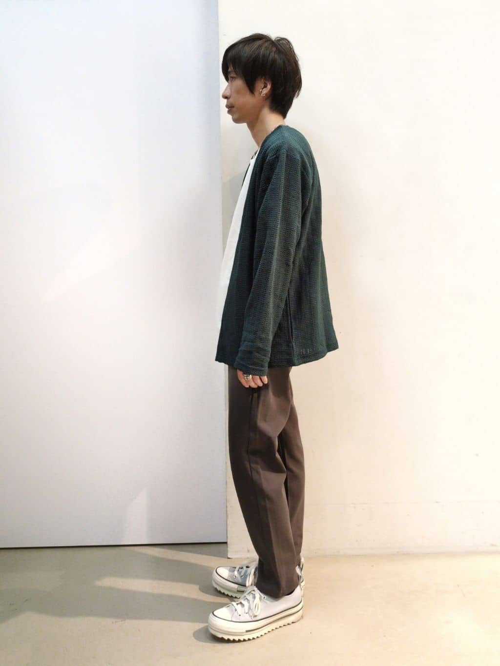 takeさんの「THE SHOP TK｜【セットでお買い得！！】長袖カーディガン＋半袖Tシャツ　洗濯機OK/吸水速乾(Tシャツのみ)」を使ったコーディネート
