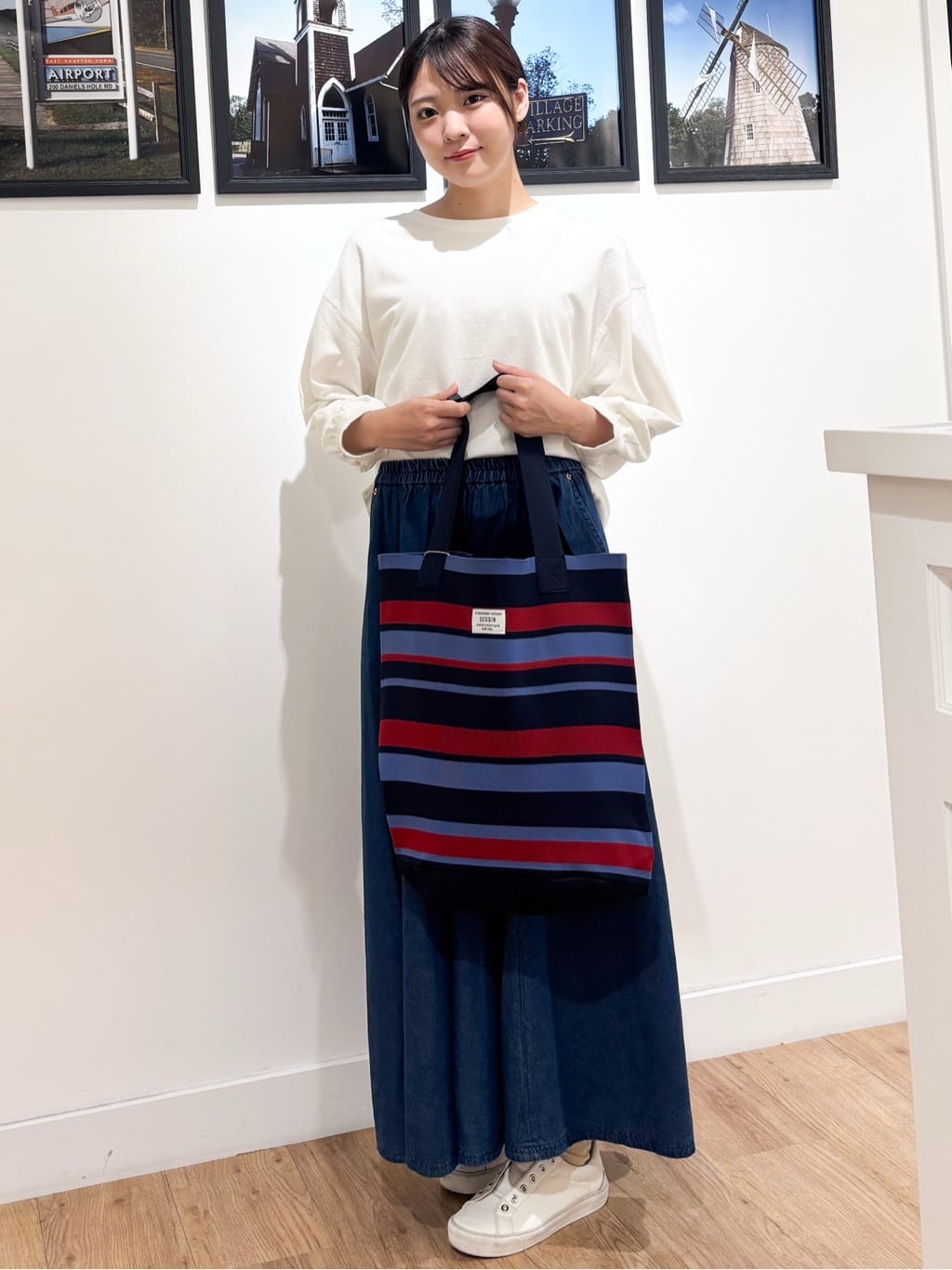 Ririkaさんの「Dessin｜【360度可愛い・洗える】バックヘンリーカットソー」を使ったコーディネート