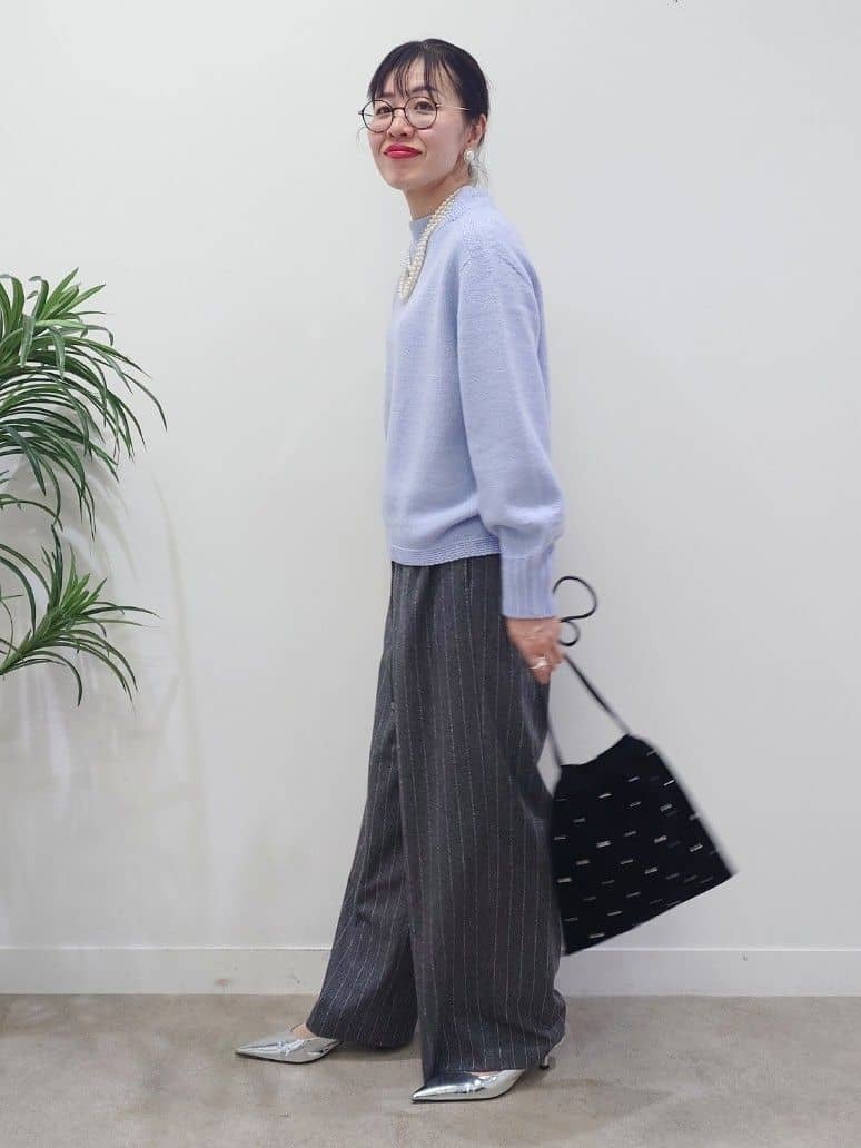 MUTSUKOさんの「UNTITLED｜【洗える】スポンディッシュ ボトルネックニット」を使ったコーディネート