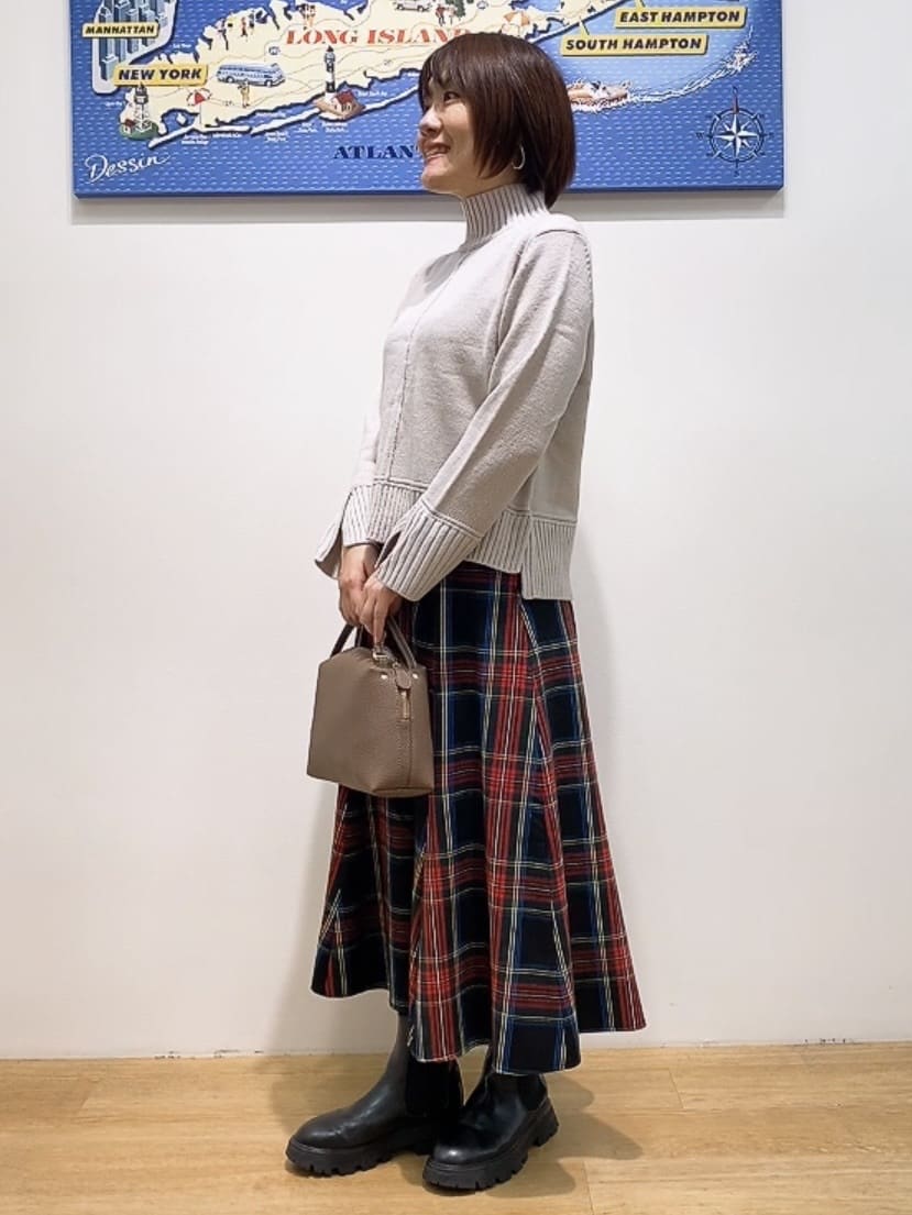 Hamaさんの「Dessin｜【洗える】センタータックラインハイネックニット」を使ったコーディネート