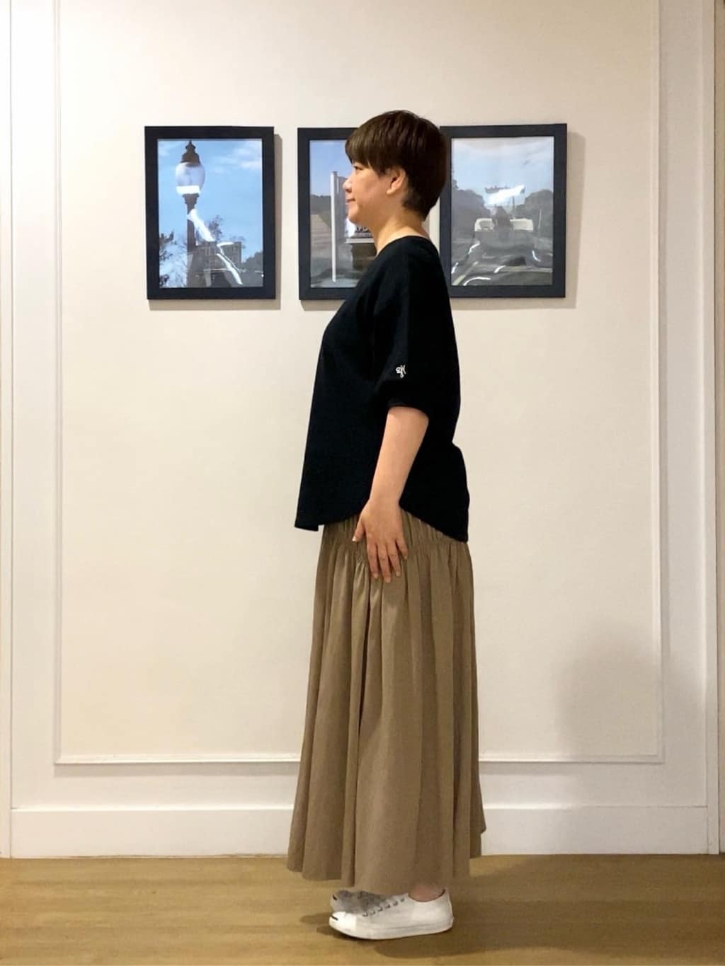 Hiroさんの「Dessin｜【360度可愛い/前後2WAY/洗える】ライトコットンヘンリーカットソー」を使ったコーディネート