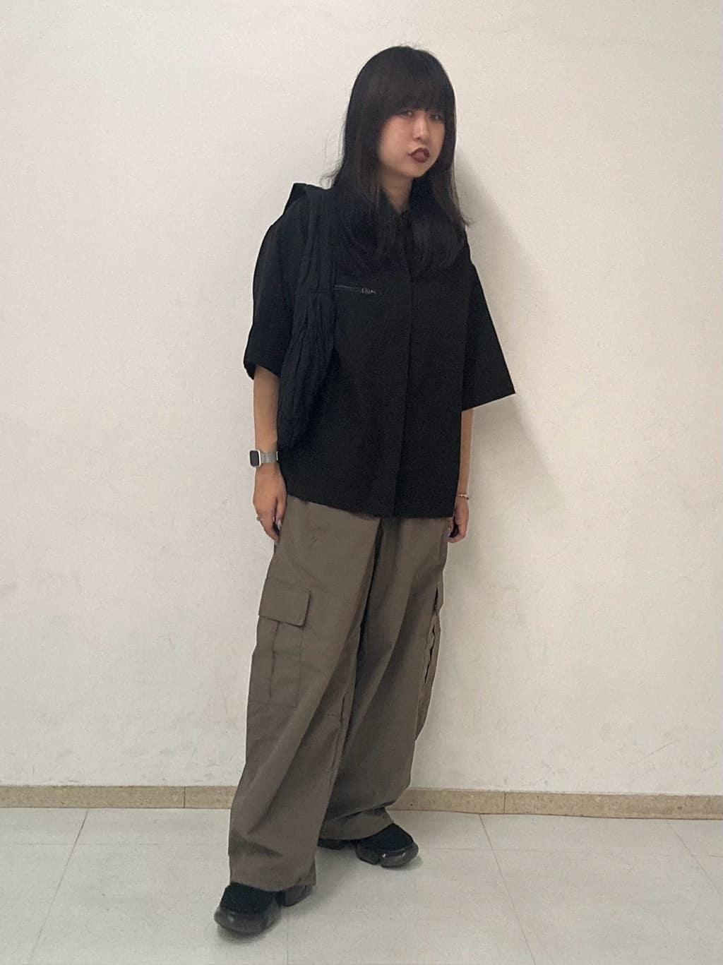 MANAさんの「tk.TAKEO KIKUCHI｜衿配色ワーカーシャツアウター」を使ったコーディネート