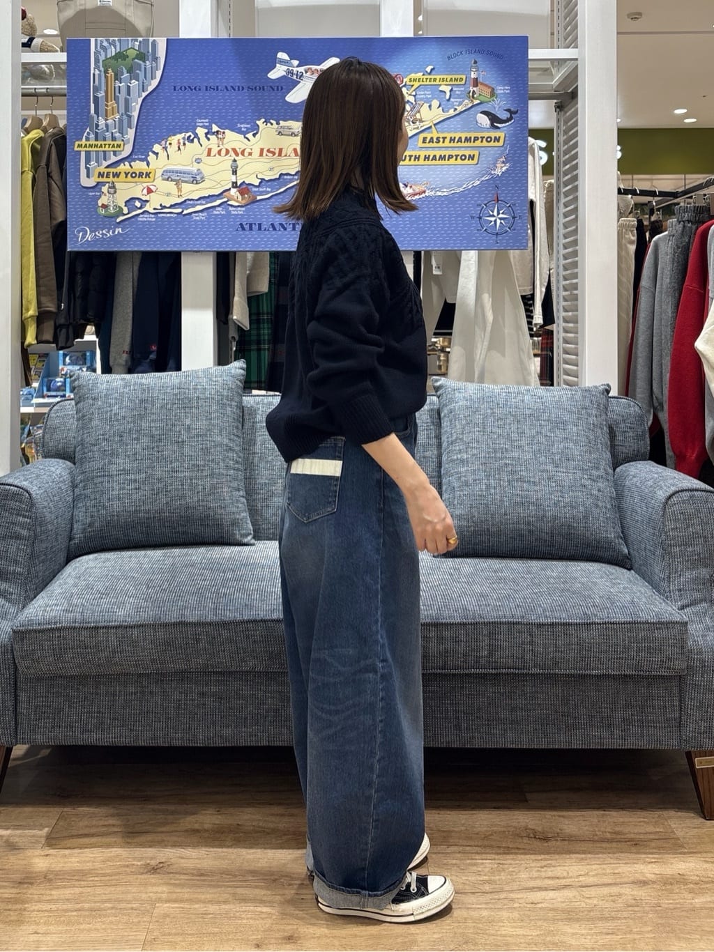 risaさんの「Dessin｜【洗える】デニムカーブパンツ」を使ったコーディネート
