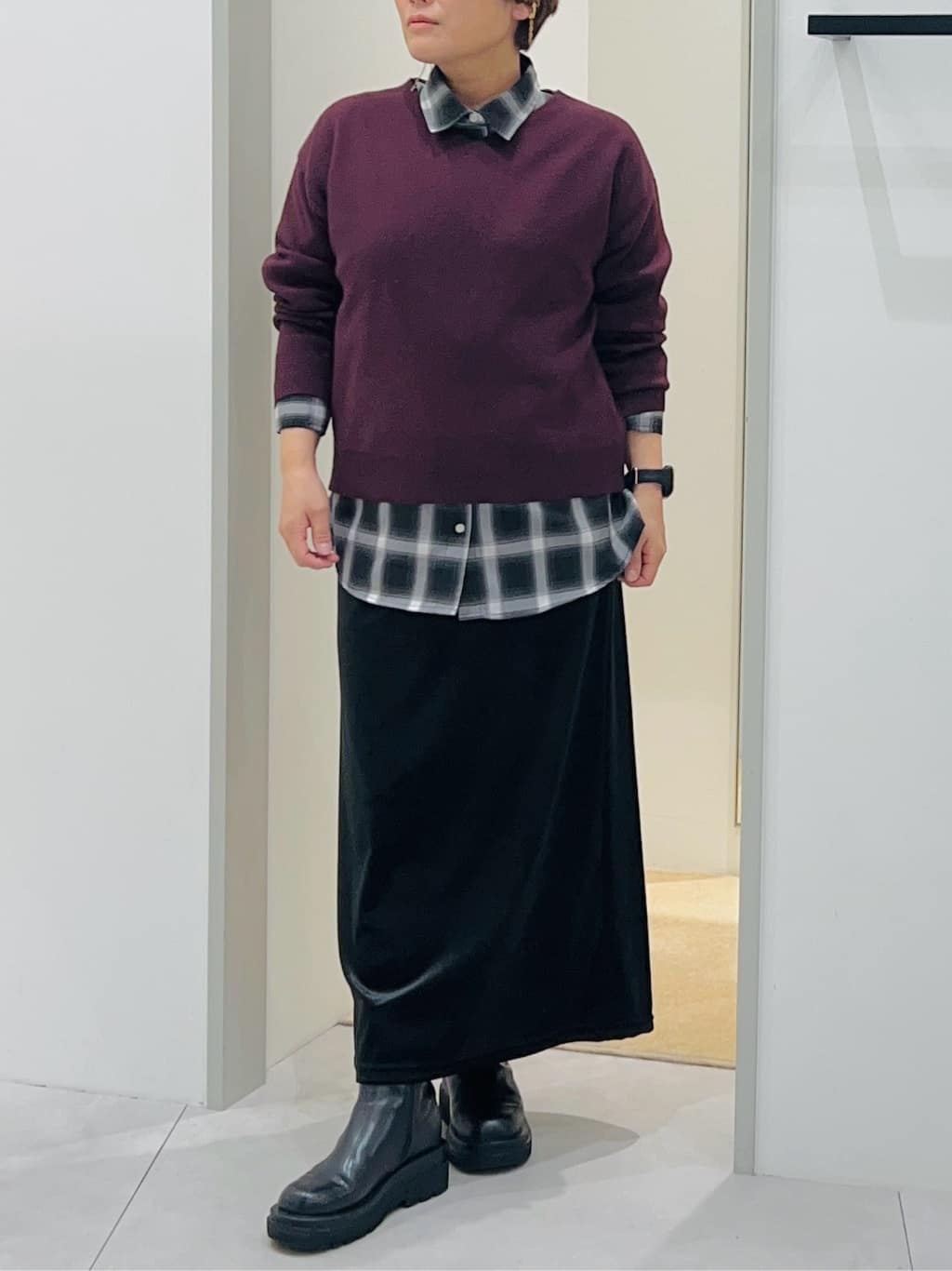 タナさんの「THE SHOP TK｜【すっきり見えシルエット】上品ふわもこ中綿ブルゾン」を使ったコーディネート
