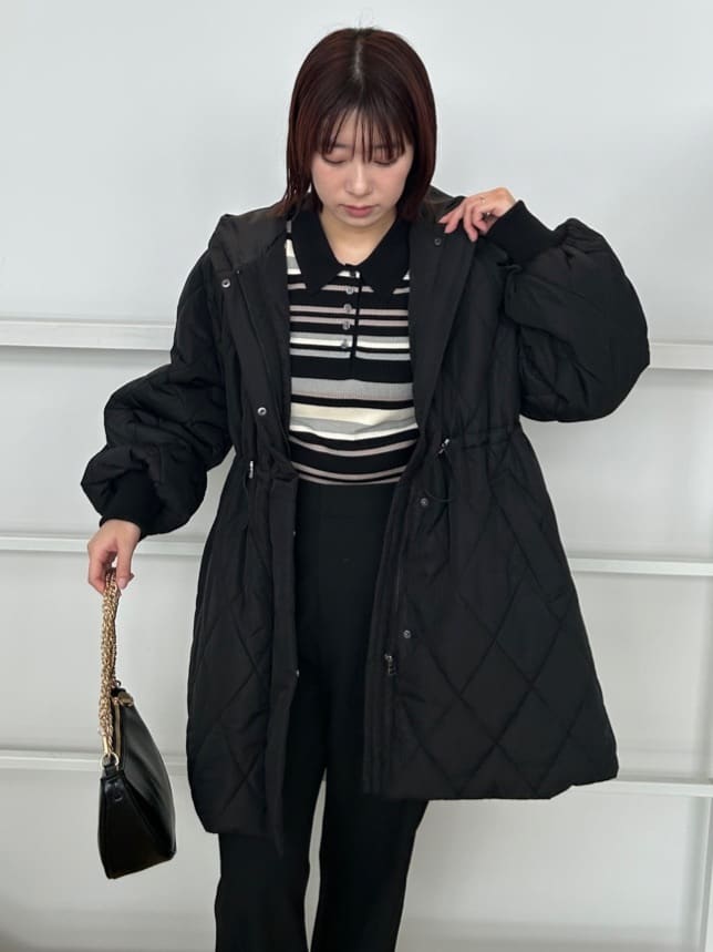 RINAさんの「OPAQUE.CLIP｜マルチボーダーポロニット【洗濯機OK】」を使ったコーディネート