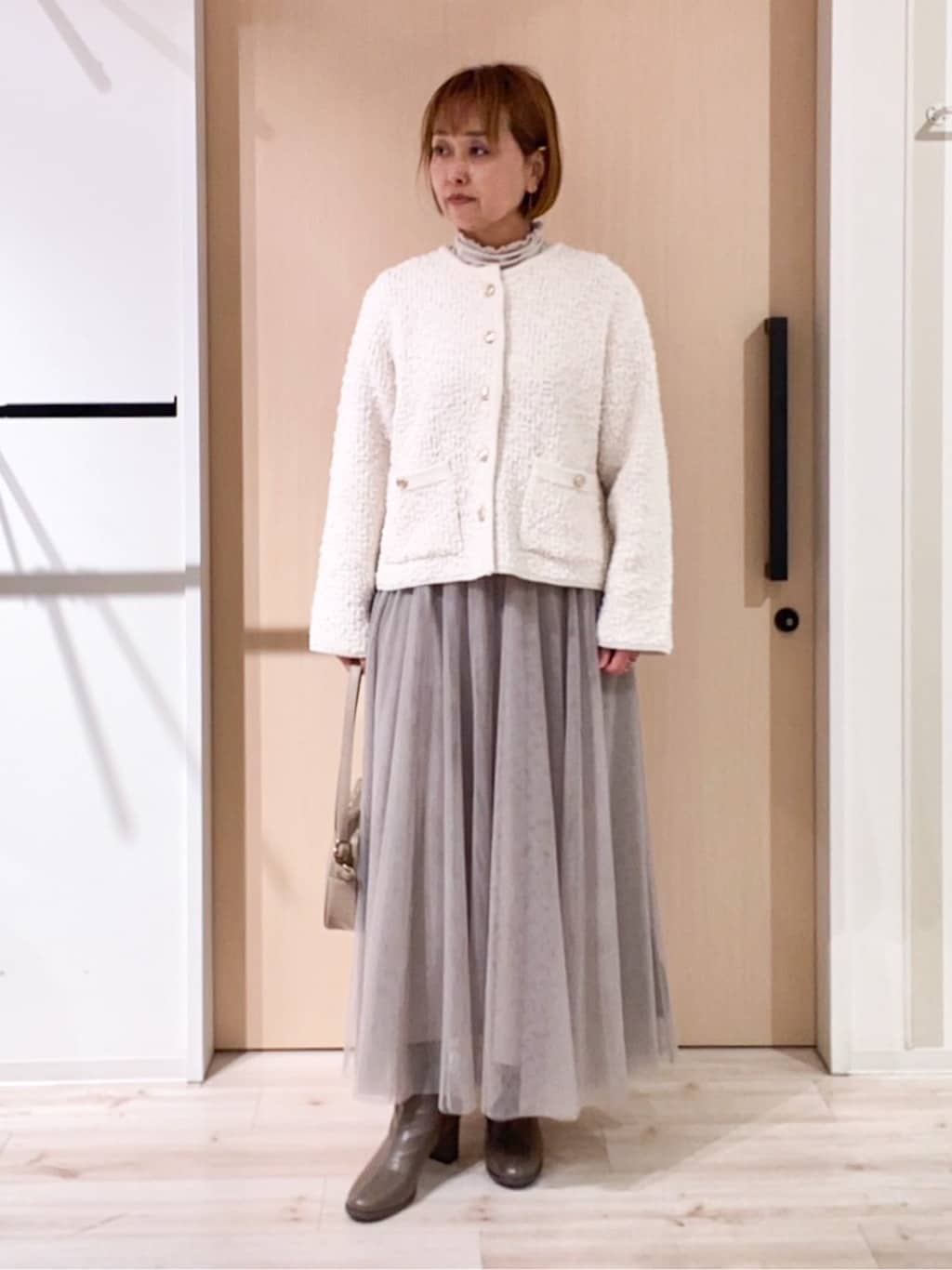 ぷくりんさんの「SHOO･LA･RUE｜ストレッチブーツ」を使ったコーディネート