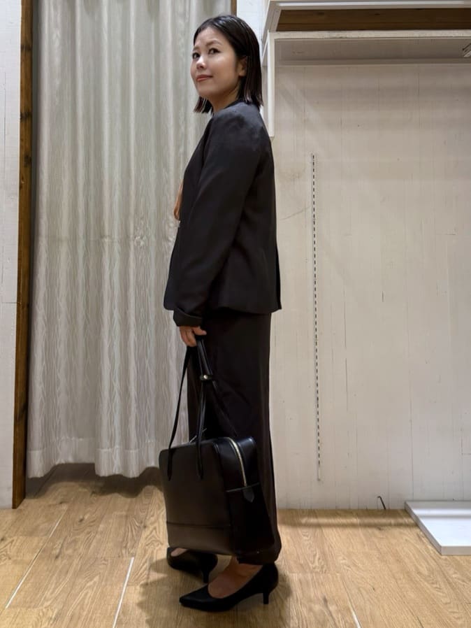chさんの「THE SHOP TK｜ビジネスノーカラージャケット【セットアップ可/洗える】/CAVIANシリーズ」を使ったコーディネート