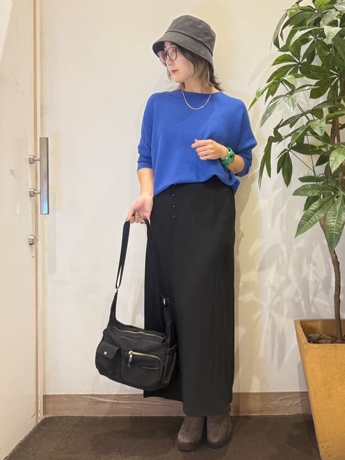 misakiさんの「SHOO･LA･RUE｜【洗える/毛玉になりにくい/UV】 ガータードルマン 7分袖ニット」を使ったコーディネート