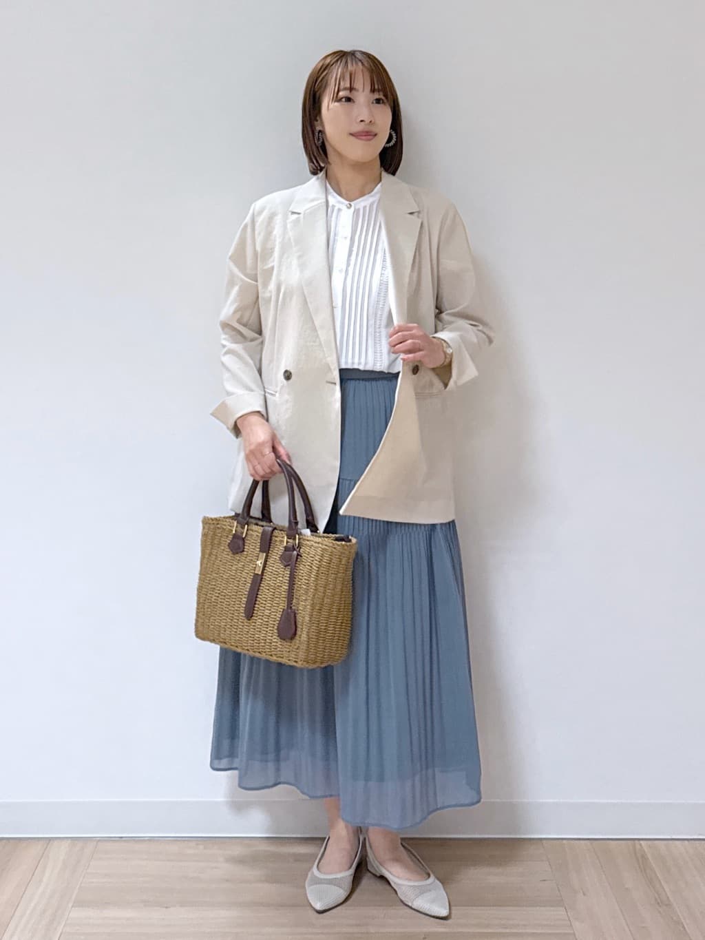 amiさんの「Reflect｜◆【マシンウォッシュ可／セットアップ可／通勤におすすめ】ドライタッチダブルジャケット」を使ったコーディネート