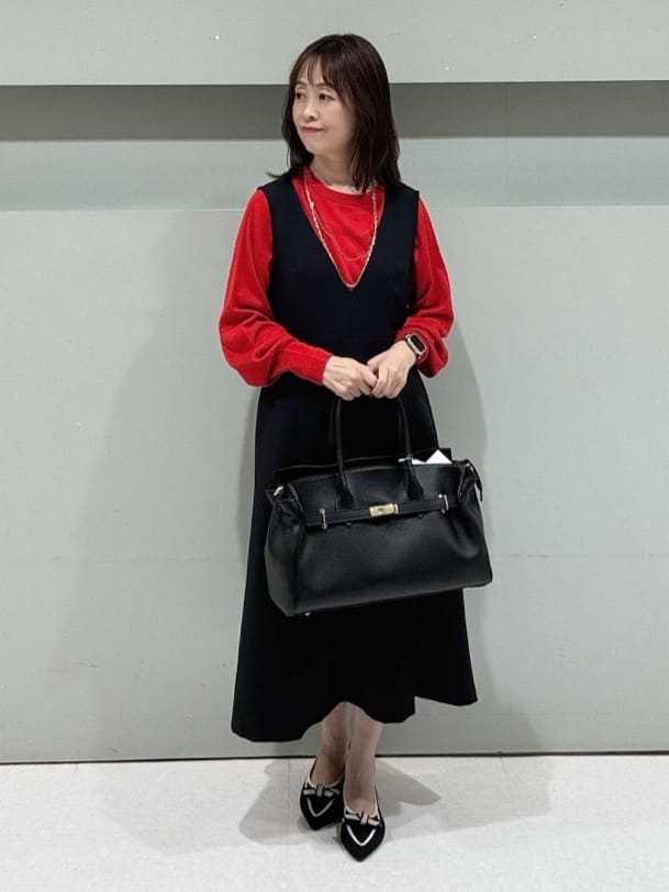makiさんの「UNTITLED｜【8色展開／コンパクト丈】レーヨン混 コクーンニット」を使ったコーディネート