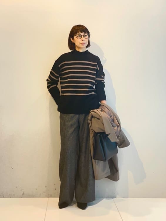 murayamaさんの「INDIVI｜【冬ニット人気NO．1！／カシミヤ混】ミドルゲージハイネックニット」を使ったコーディネート