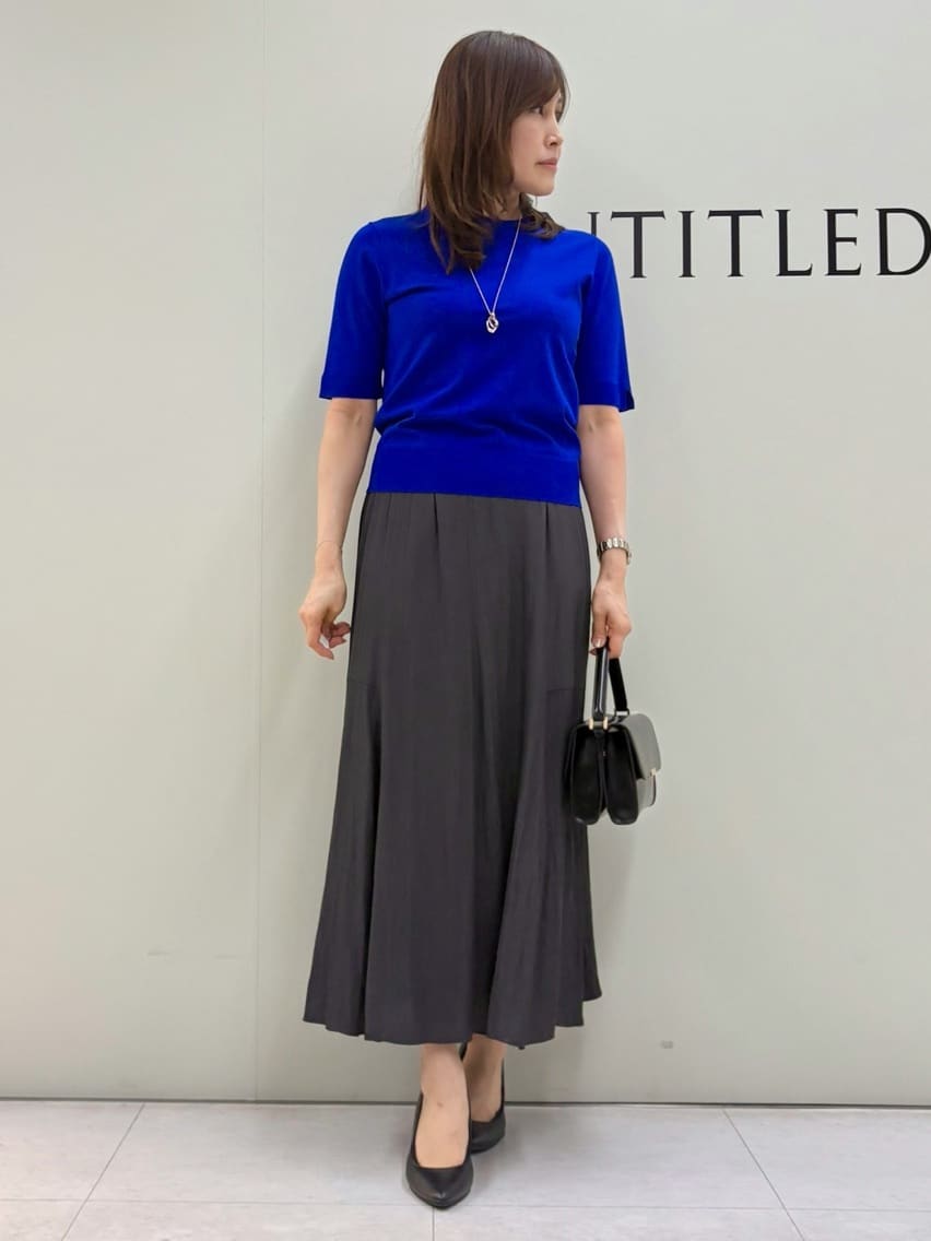 Sakaiさんの「UNTITLED｜【アンサンブル可/薄手/洗える】5分袖クルーニット」を使ったコーディネート