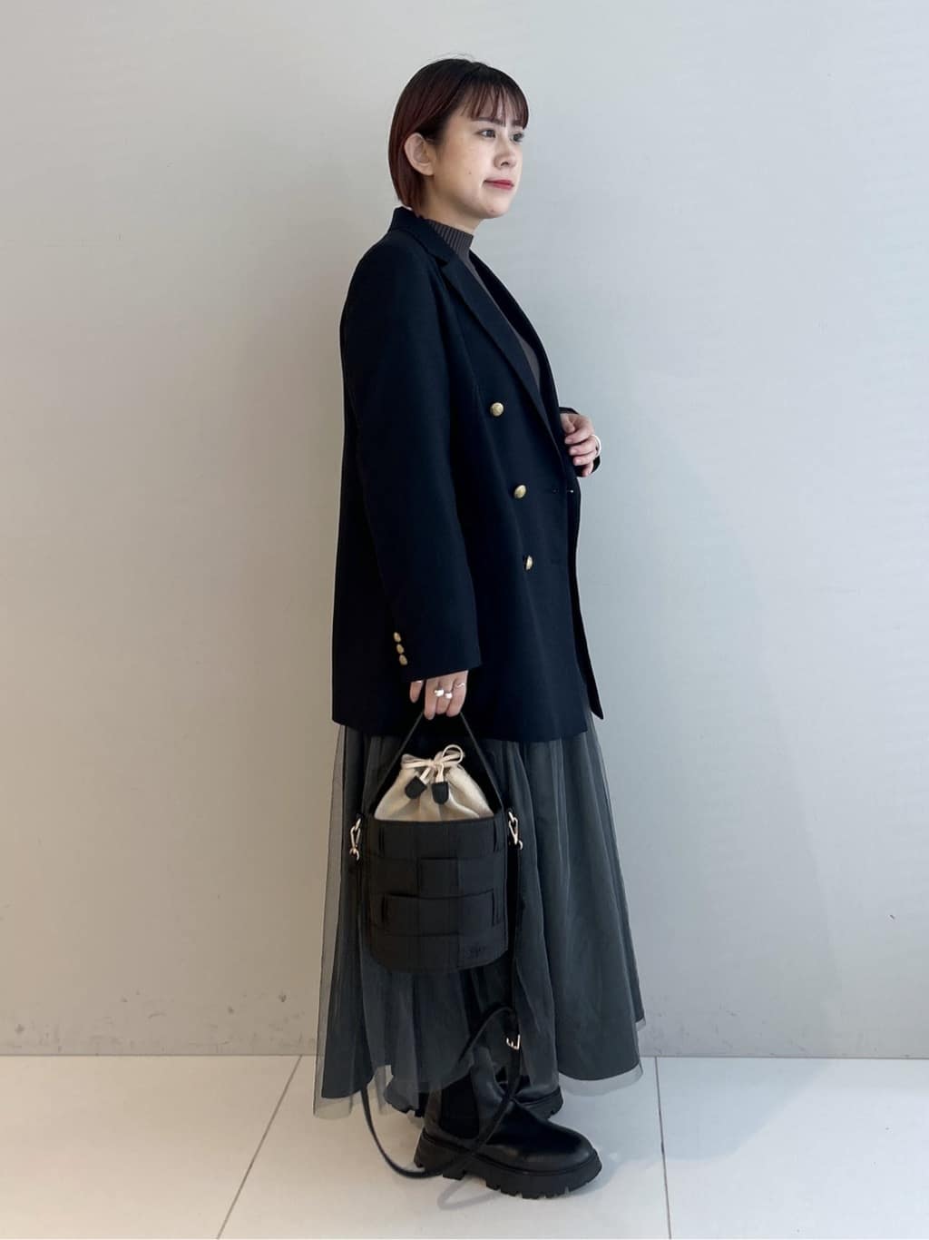 Hirokaさんの「Dessin｜【洗える】ニットチュールドッキングワンピース」を使ったコーディネート