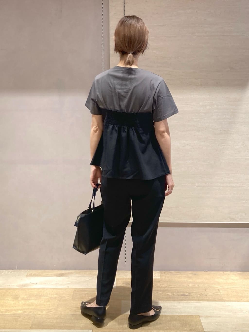 たけねぇさんの「OPAQUE.CLIP｜タックビスチェドッキングカットソー【洗濯機洗い可】」を使ったコーディネート