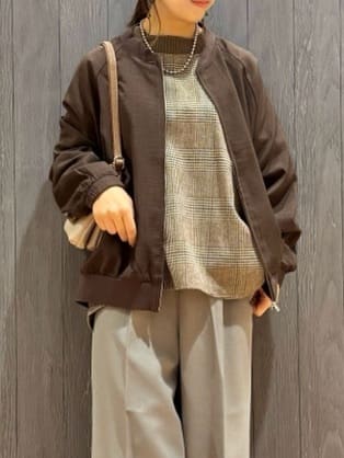 meiさんの「SHOO･LA･RUE｜【洗濯機可/S-LL】さっと羽織れる 軽量リブブルゾン」を使ったコーディネート