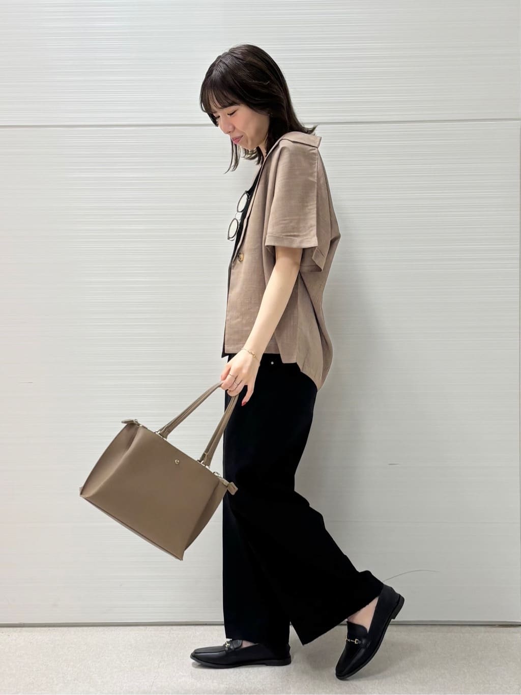 Juraさんの「SHOO･LA･RUE｜【S-LL】さらりと着たい大人のための 麻調半袖ジャケット」を使ったコーディネート