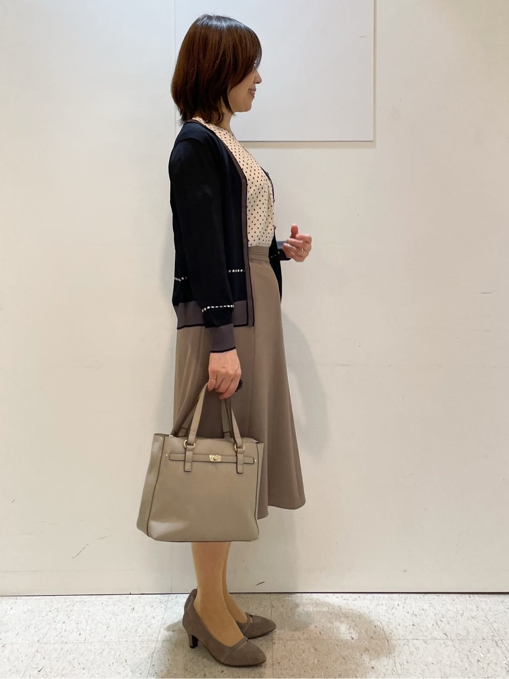 めいさんの「Reflect｜【WEB先行カラーあり／手洗い可／アンサンブル可】バイカラーカーディガン」を使ったコーディネート