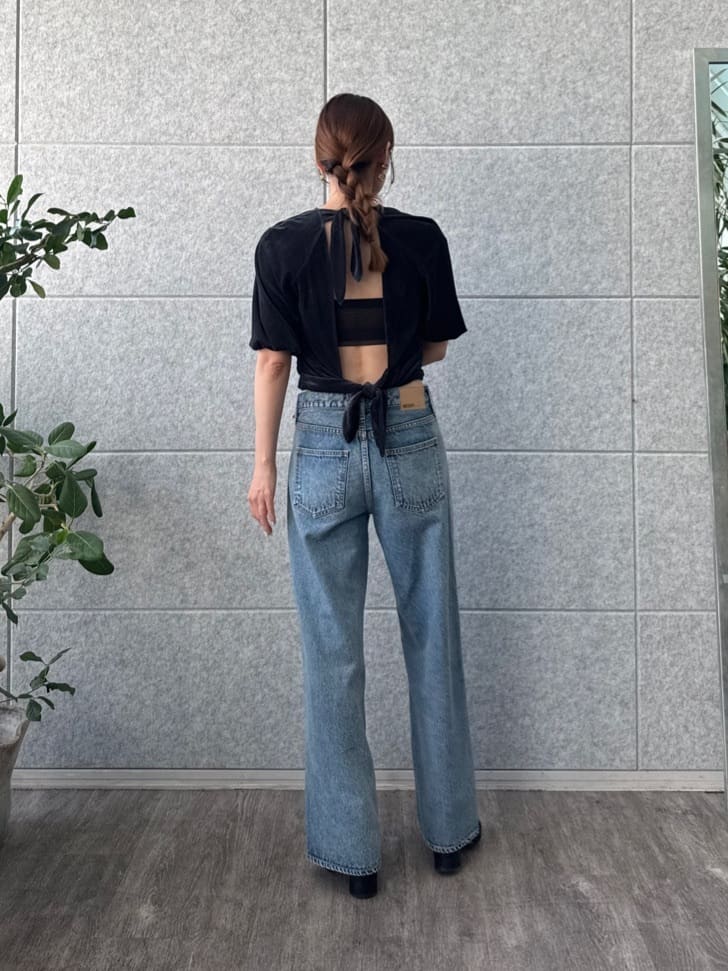 designer yukaさんの「CODE A｜velvet ribbon pullover」を使ったコーディネート