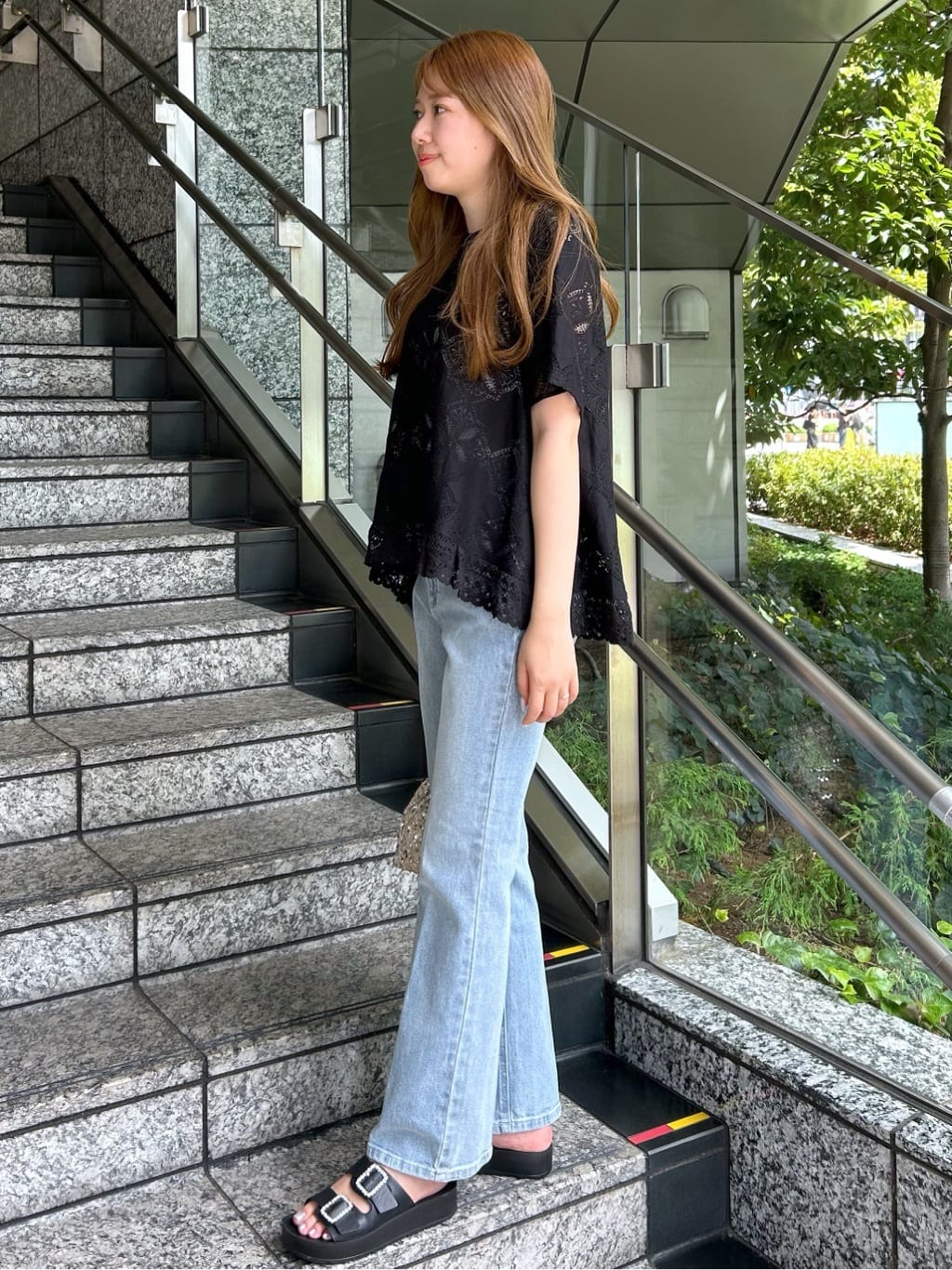 Risaさんの「OPAQUE.CLIP｜レースフレアブラウス【洗濯機洗い可】」を使ったコーディネート