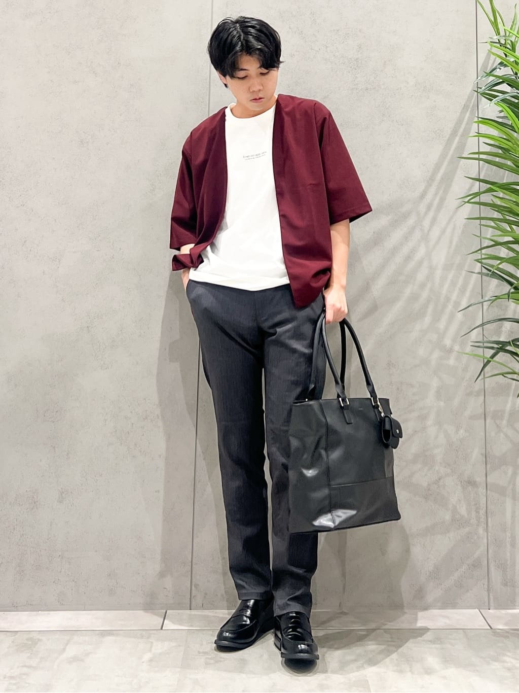 SHI-MAさんの「THE SHOP TK｜五分袖カーディガン+半袖Tシャツセットアイテム 洗濯機OK」を使ったコーディネート