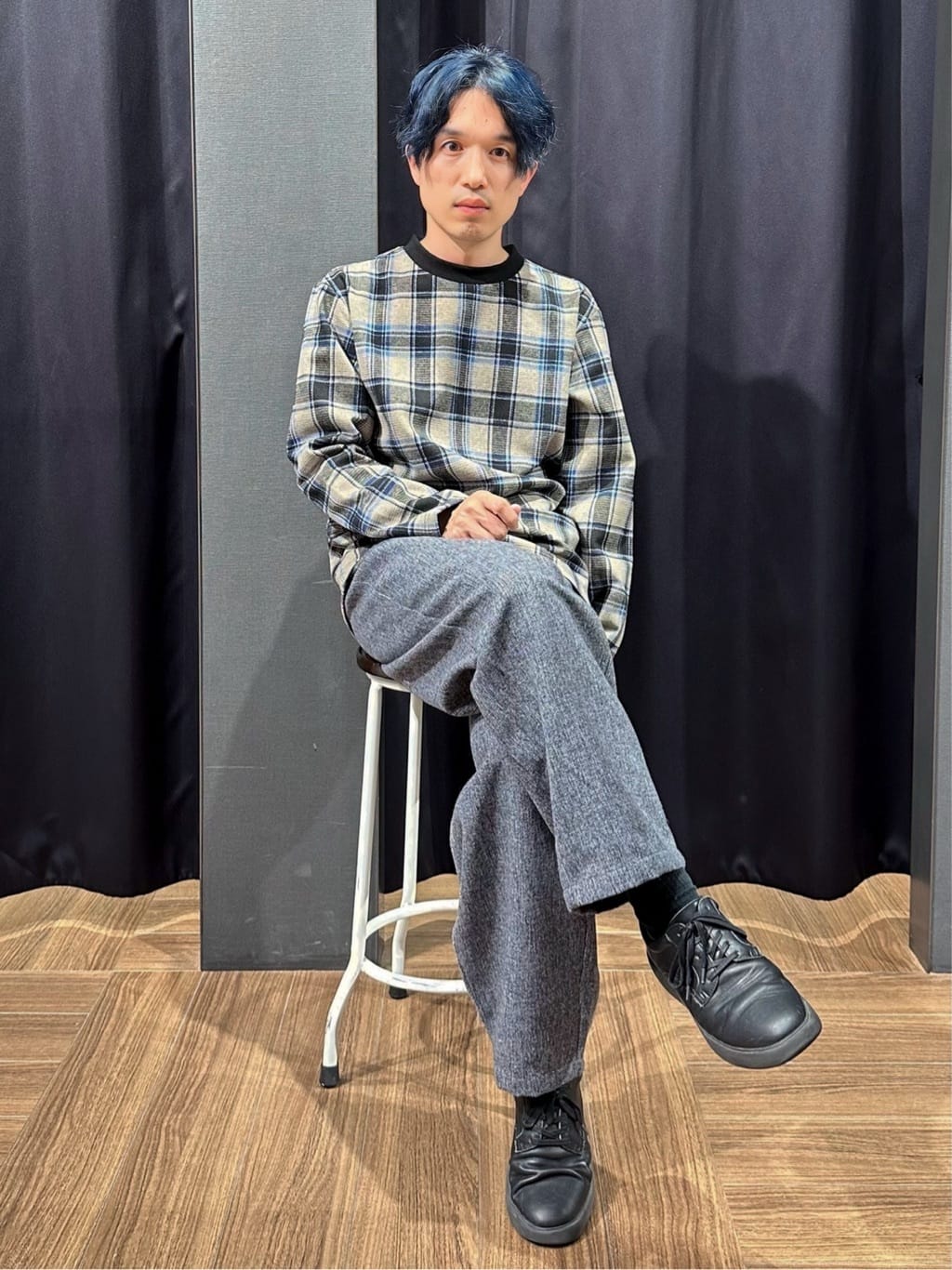 tomoyaさんの「THE SHOP TK｜チェックジャカードプルオーバー」を使ったコーディネート