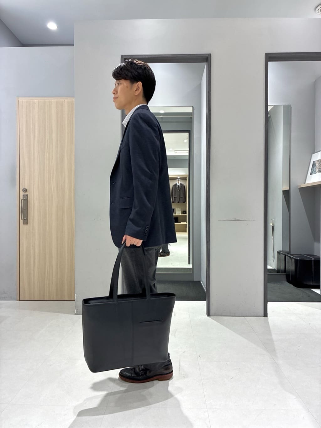 わいずみさんの「TAKEO KIKUCHI｜【None Of Stress】アクティブジャージ 千鳥 ジャケット」を使ったコーディネート