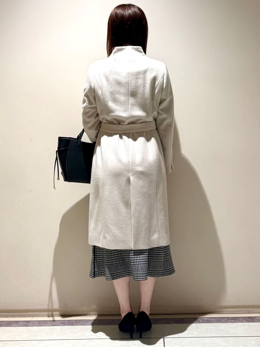 sakiさんの「COUP DE CHANCE｜【カシミヤ混／日本製】Iラインスタンドウィングカラーコート」を使ったコーディネート