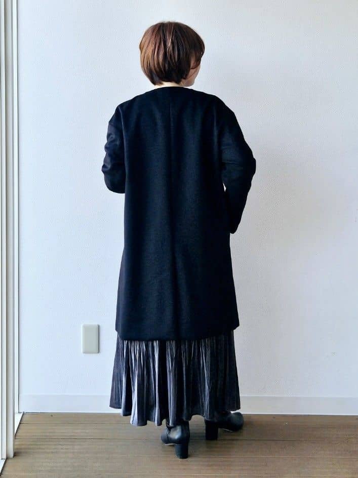 やじまさんの「UNTITLED｜【アンサンブル可/洗える】シルクウールカシミヤ ドルマンスリーブニット」を使ったコーディネート