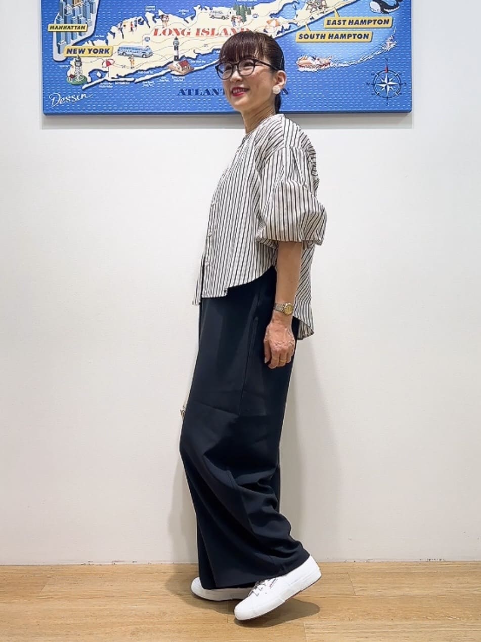 Yasucoさんの「Dessin｜【洗える】オーガニックコットンフレンチスリーブ」を使ったコーディネート