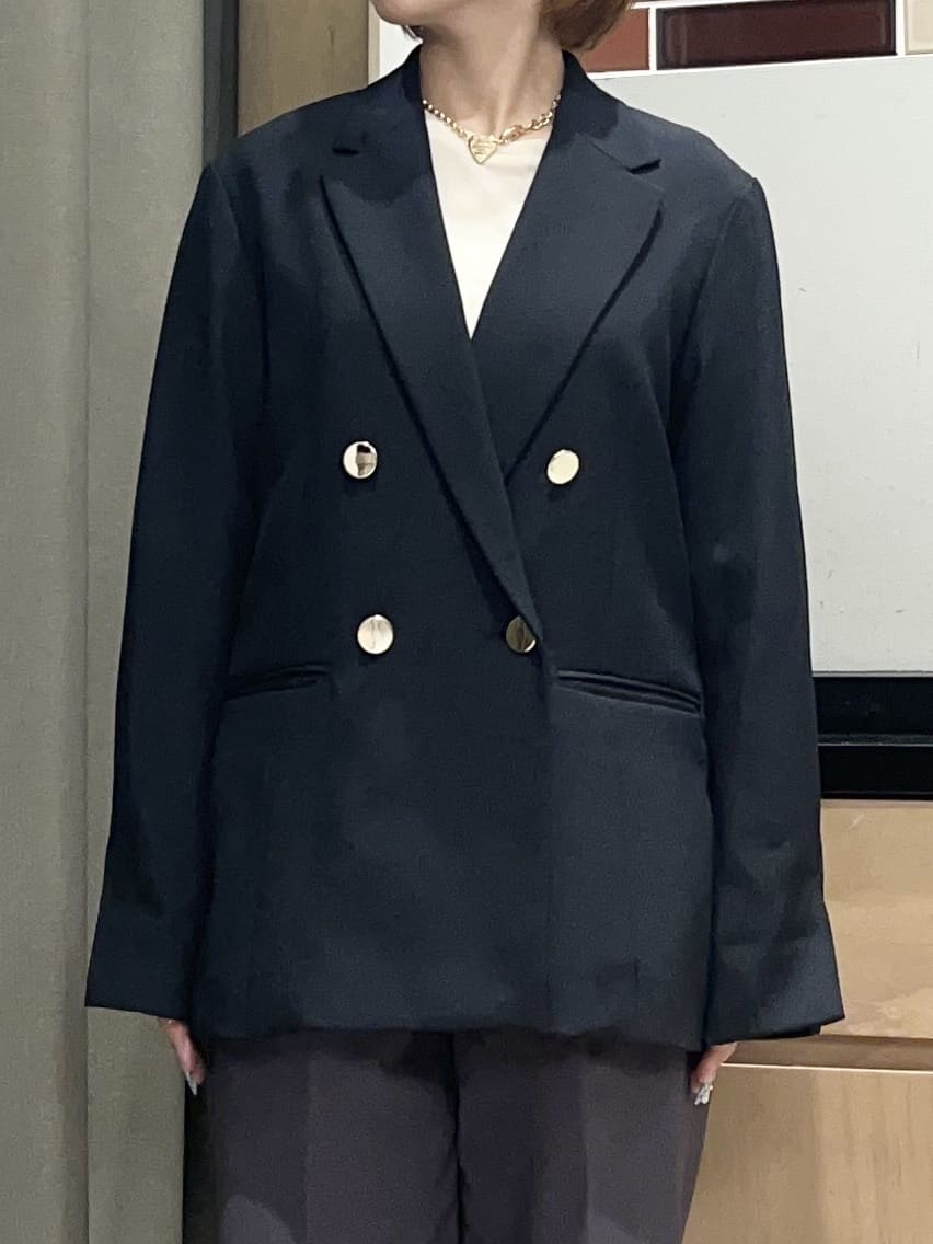 かのさんの「THE SHOP TK｜【今羽織るなら】ダブルブレストジャケット【セットアップ可/洗える】」を使ったコーディネート