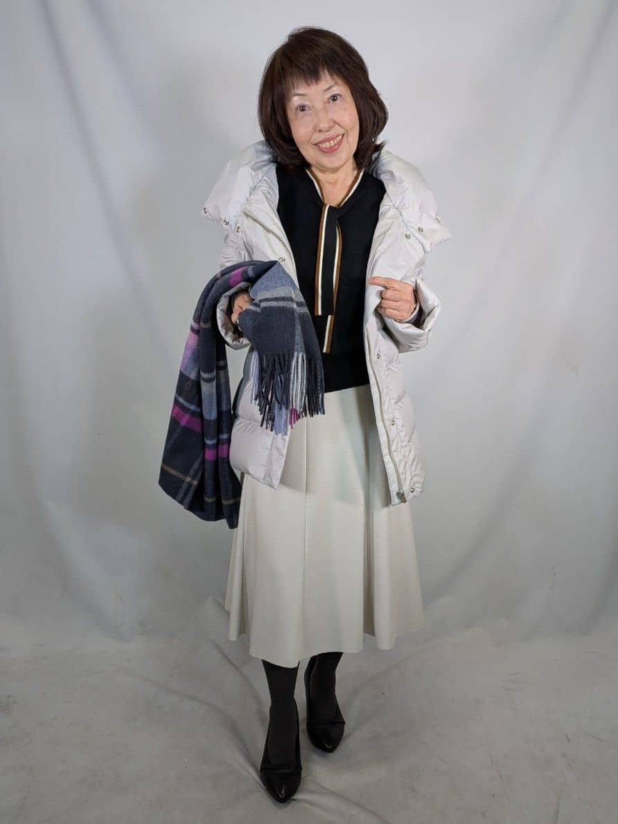 k.kazunoさんの「Reflect｜【選べる5色◎】フレアフリュイドスカート」を使ったコーディネート