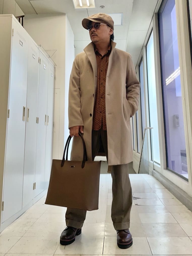 MAKOTO AIさんの「TAKEO KIKUCHI｜【ウールカシミヤブレンド】ビーバー調 スタンドカラー コート」を使ったコーディネート