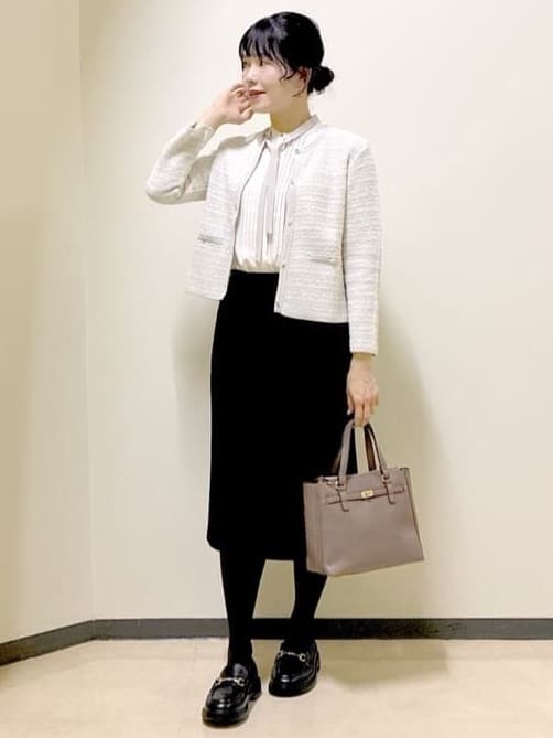  beni_gingerさんの「Reflect｜【配色ボウタイ付き】八分袖ジョーゼットブラウス」を使ったコーディネート