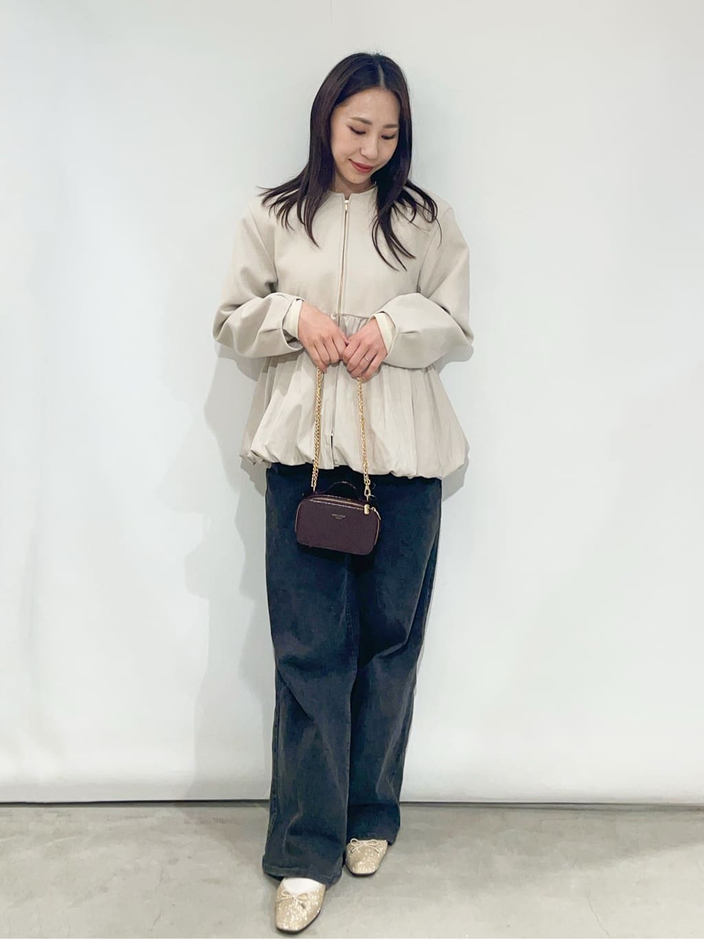 sayaさんの「OPAQUE.CLIP｜ウールライクペプラムドッキングアウター【洗濯機洗い可】」を使ったコーディネート