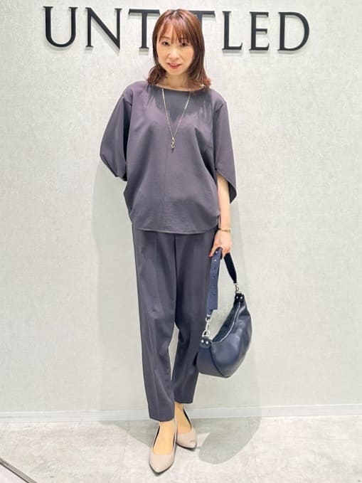 Miwaさんの「UNTITLED｜【手洗い／88cm正方形】シアー素材チェーン柄スカーフ」を使ったコーディネート