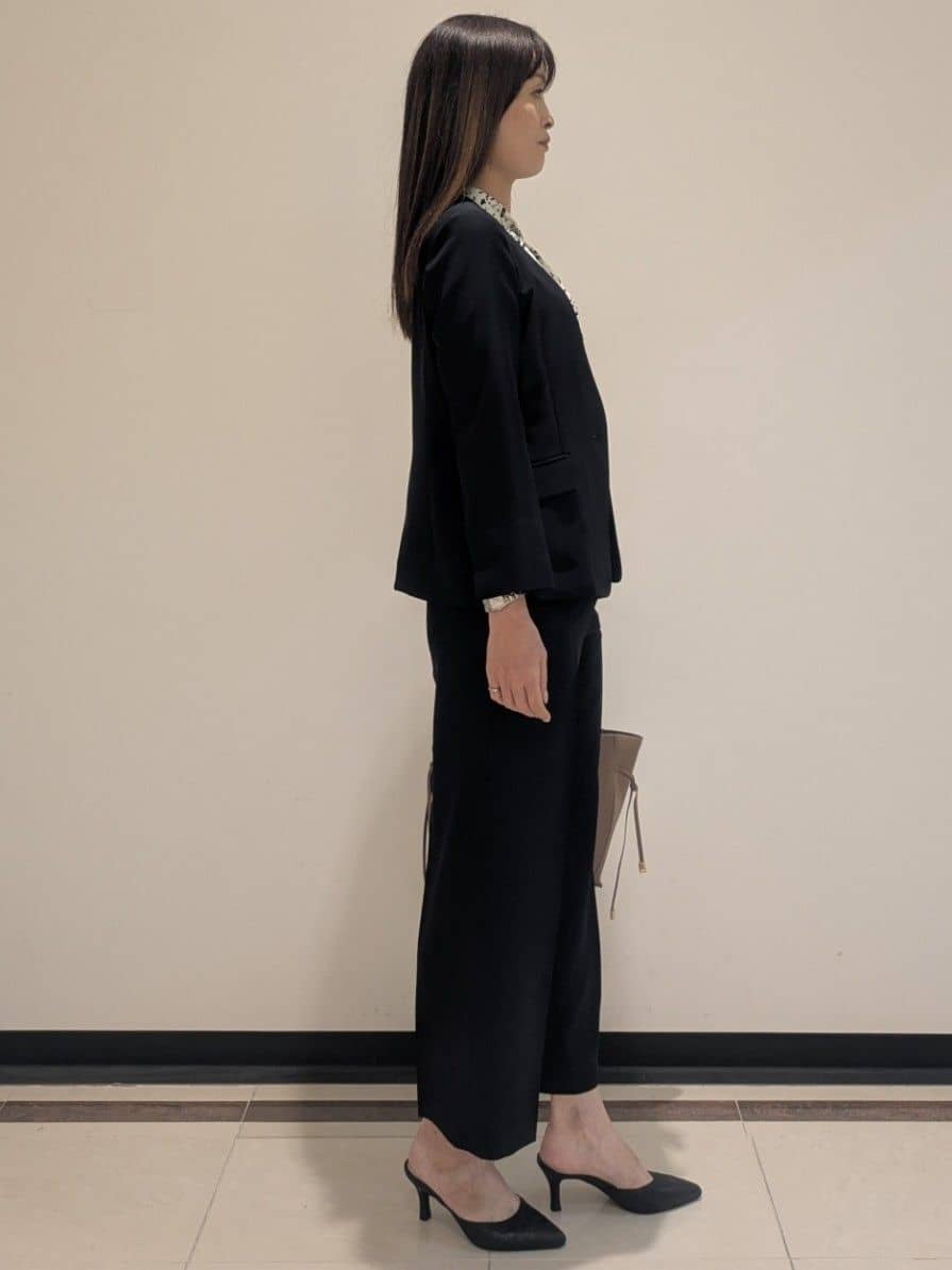 mikiさんの「COUP DE CHANCE｜【手洗い可／通勤】ノーカラージャケット」を使ったコーディネート