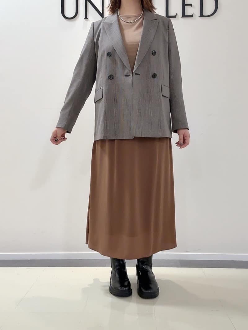 YUIさんの「UNTITLED｜【セットアップ可】ウールライク ダブルブレストジャケット」を使ったコーディネート