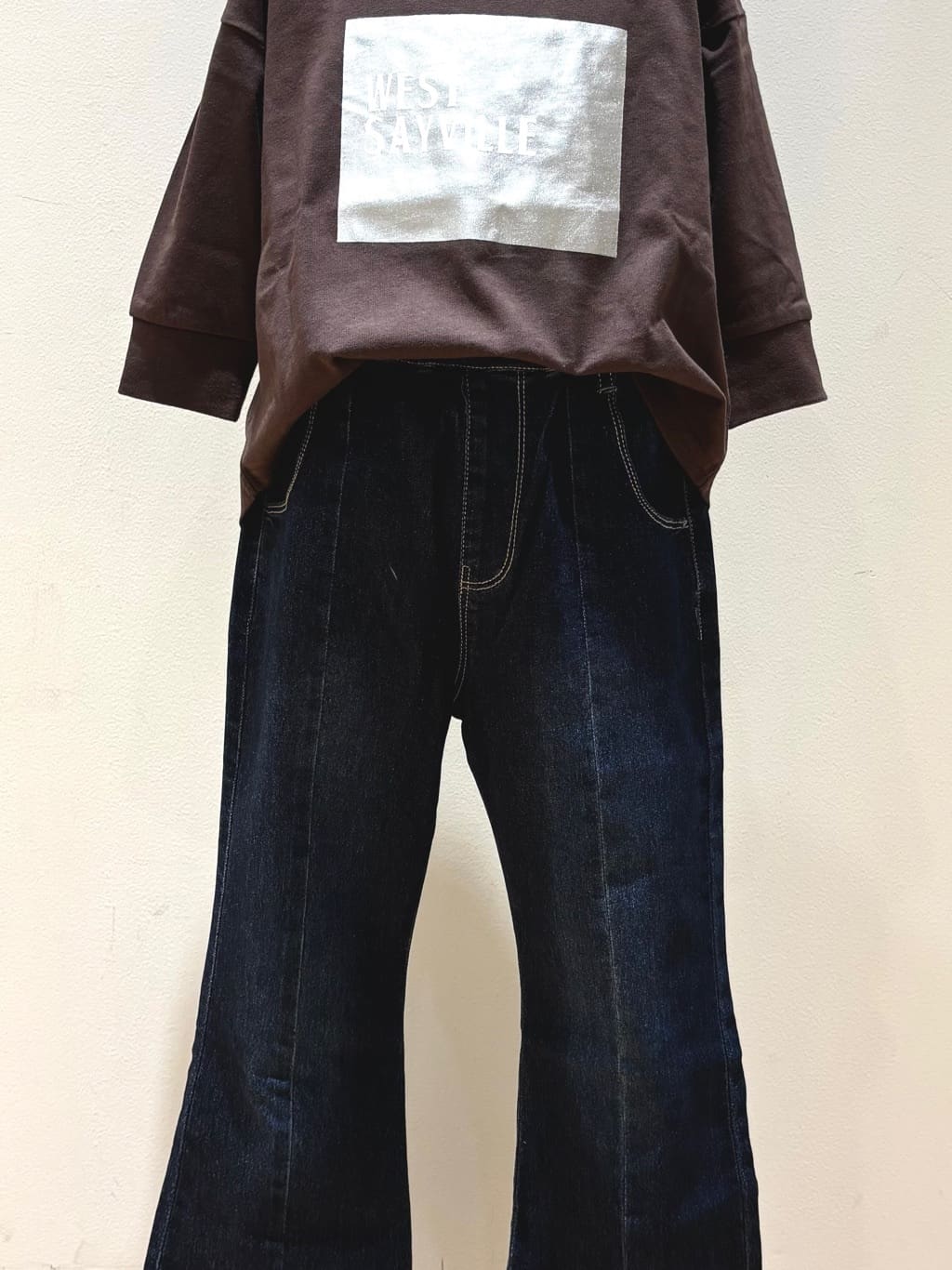 yumiさんの「Dessin｜【リンクコーデ/洗える】箔プリント7分袖Tシャツ」を使ったコーディネート