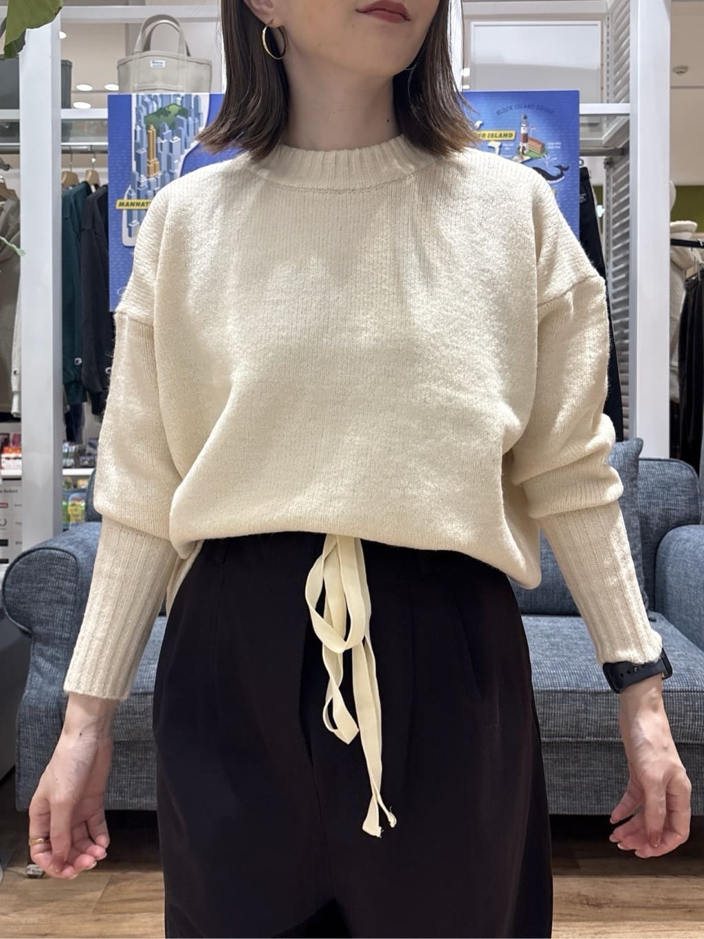 risaさんの「Dessin｜【洗える】クルーネックワイドニット」を使ったコーディネート