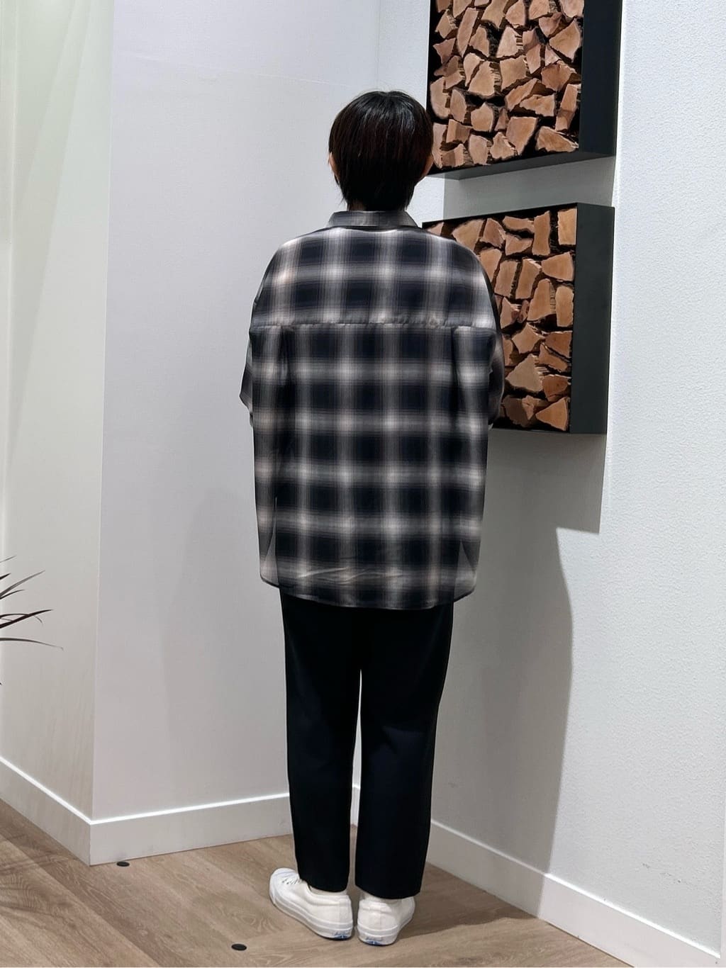 rairaiさんの「Dessin｜【洗える】シアーオンブレーチェックシャツ」を使ったコーディネート