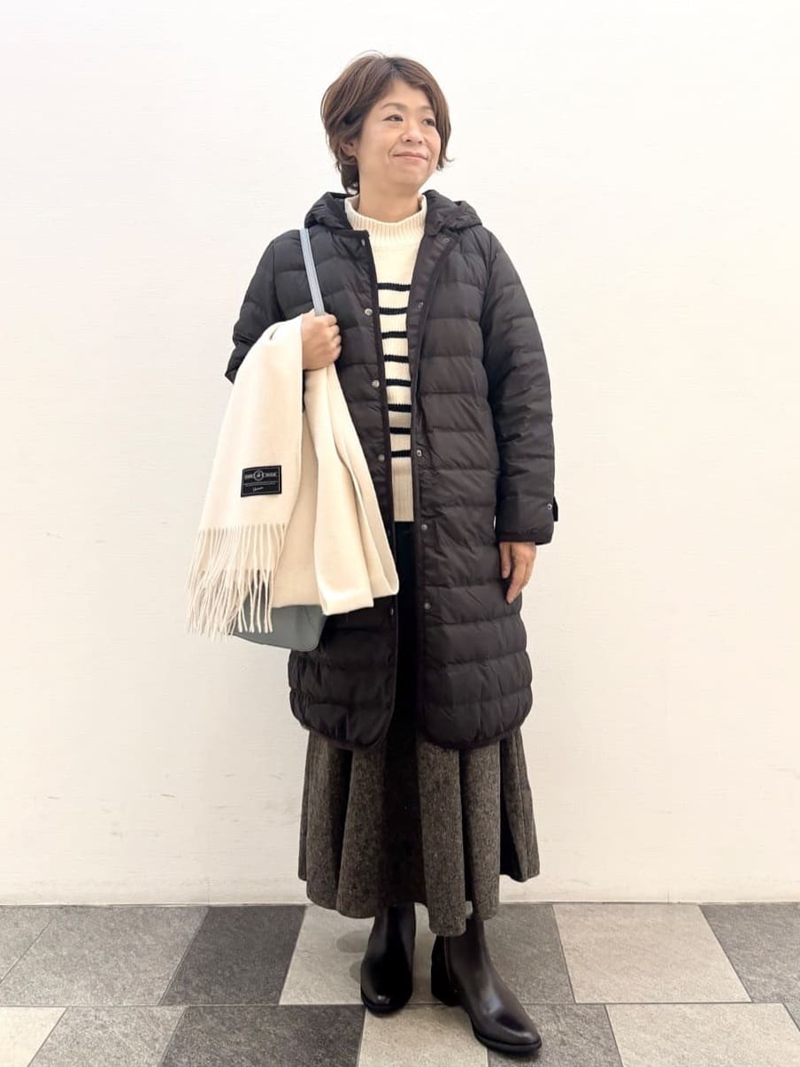 Haruさんの「Dessin｜【洗える】ハイネックベロアモールニット」を使ったコーディネート