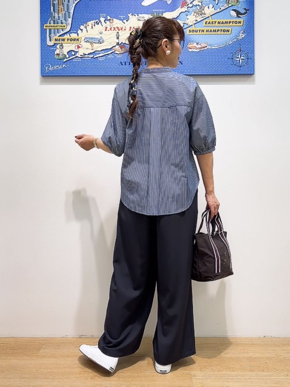 Yasucoさんの「Dessin｜【洗える】フリルバンドカラー五分袖ブラウス」を使ったコーディネート