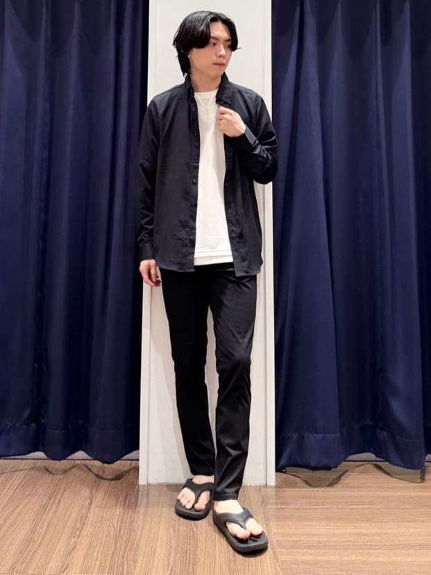 Tightさんの「THE SHOP TK｜スムースファイバー長袖シャツ 【吸水速乾/UVカット/軽量/イージーケア】」を使ったコーディネート