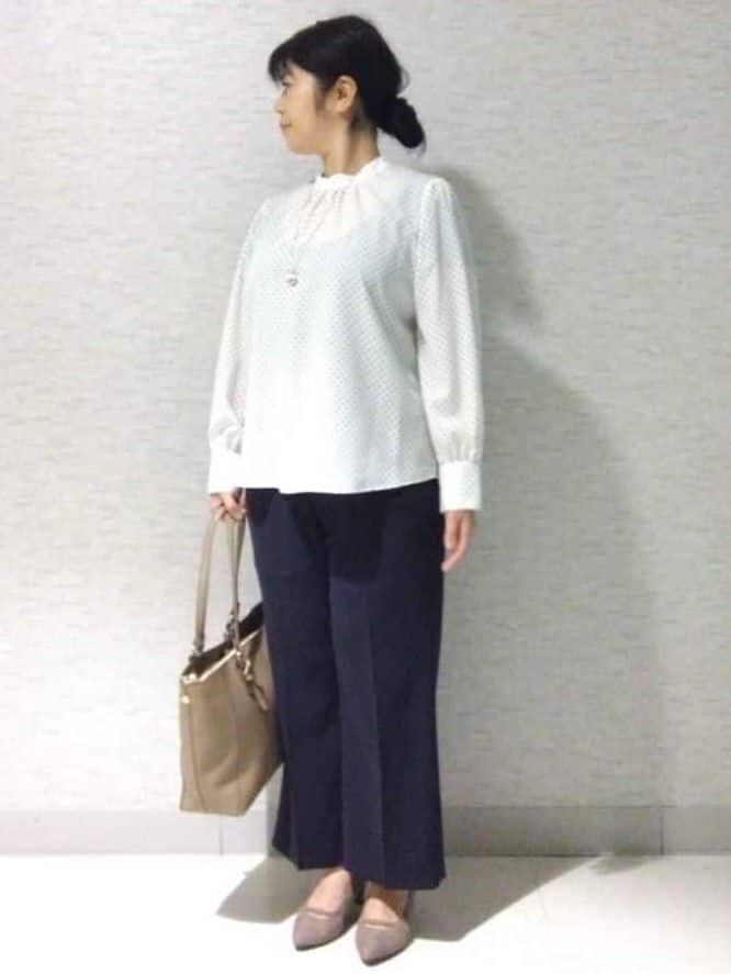 sakoさんの「Reflect｜【SS-4Lサイズ】ドットプリントブラウス」を使ったコーディネート